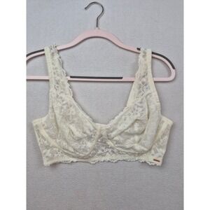 Dorina Ivory Floral Lace Longline Underwire Bralette Rose Gold Hardware
